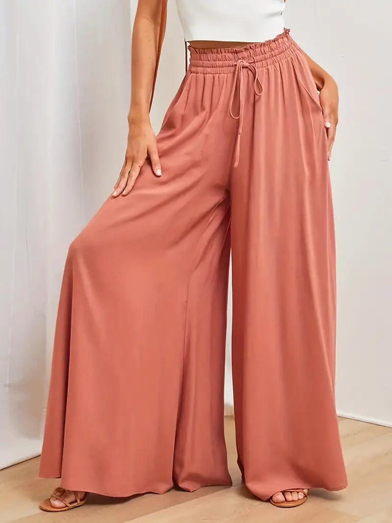 Drawstring Wide Leg Pants