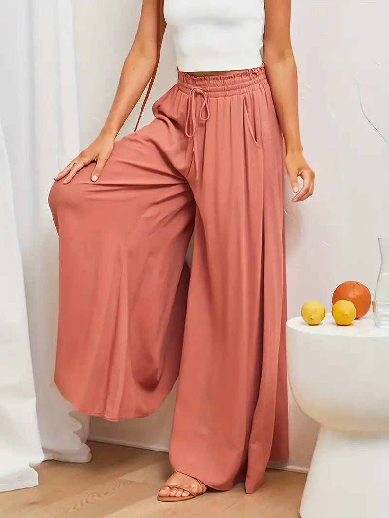 Drawstring Wide Leg Pants